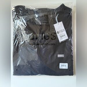 FIGS Men's Leon Long Sleeve Scrub Top Black Size Large New